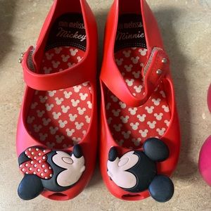 Mini Melissa Minnie and Mickey Mouse Mary Jane toddler shoes